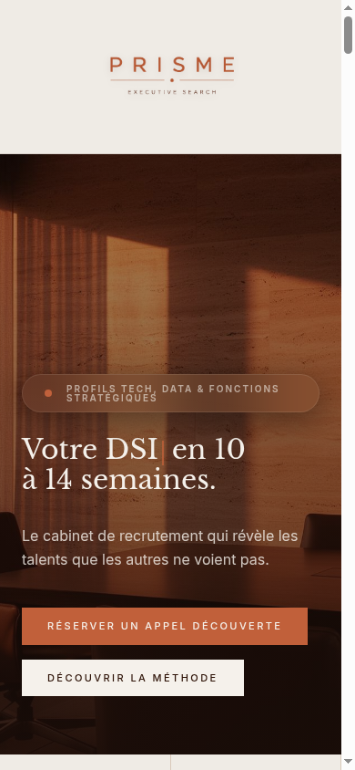 Prisme Search sur mobile