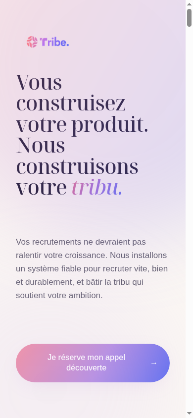 Tribe RH sur mobile, cadrage expertise