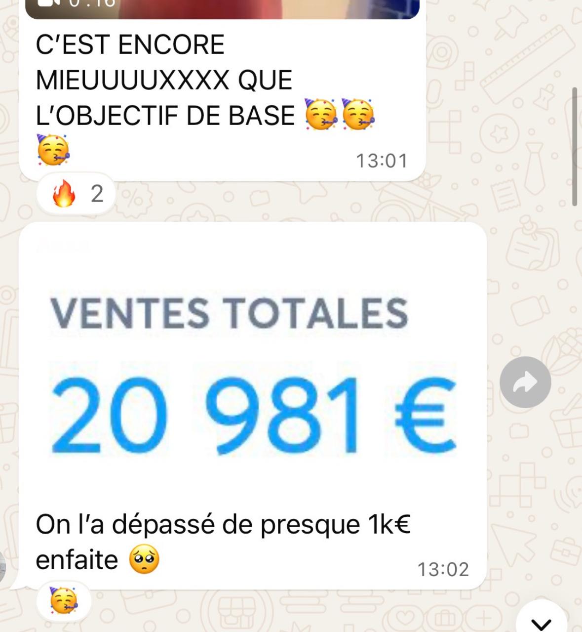 Message WhatsApp original d’un client, identité masquée