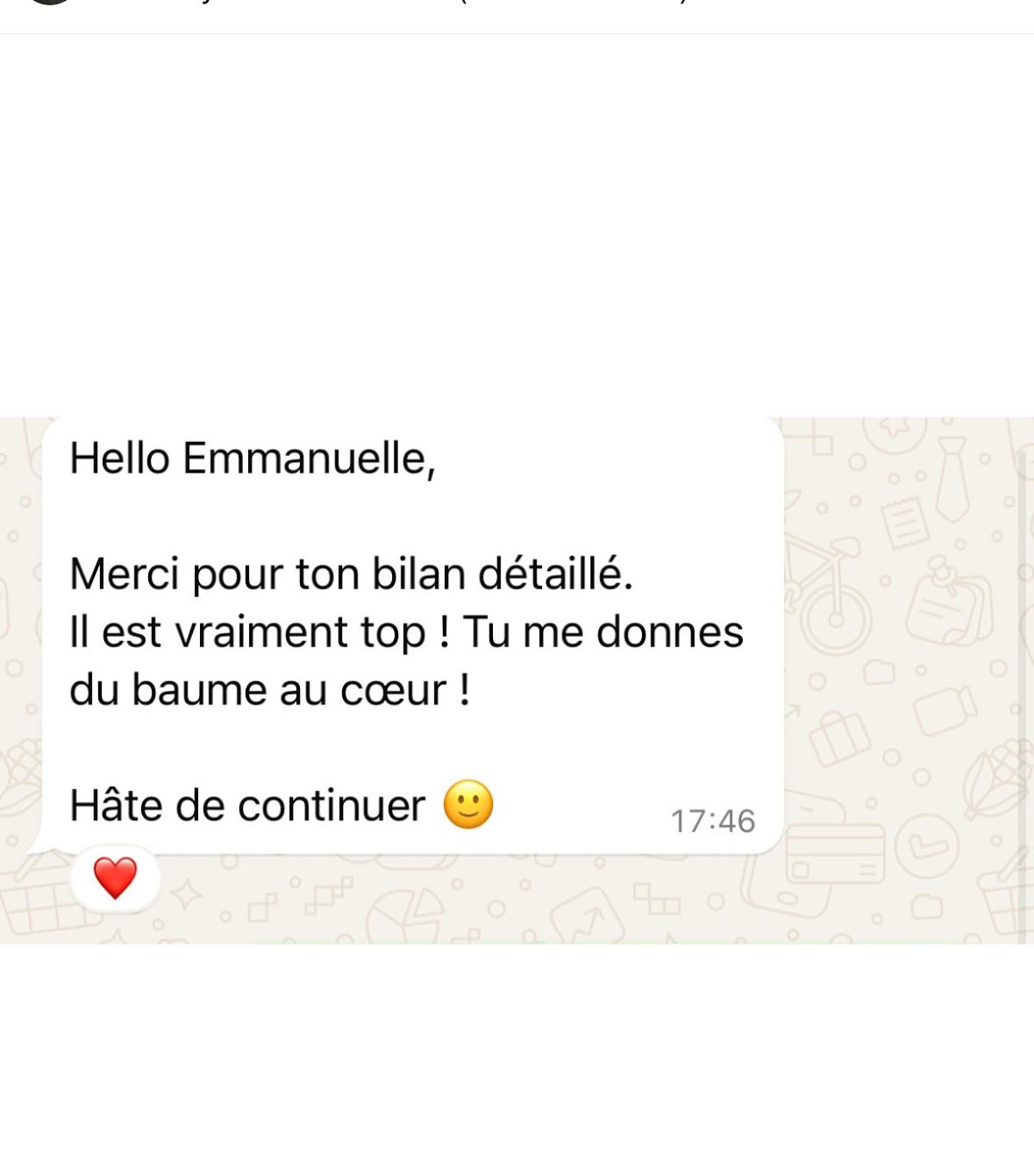 Message WhatsApp original d’un client, identité masquée