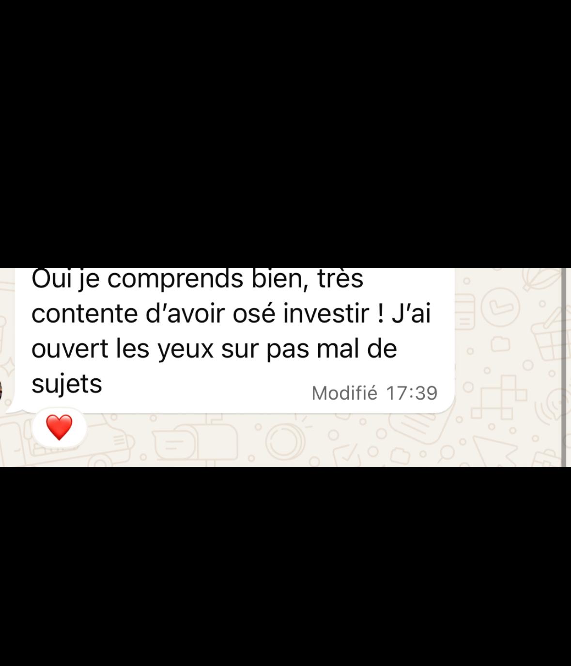 Message WhatsApp original d’un client, identité masquée